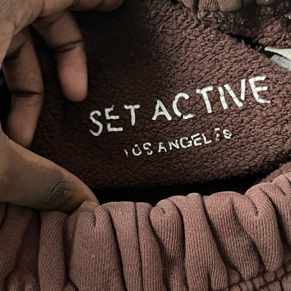 Set Active - Brown Heavyweight Sweatpants - Picture 3 of 5